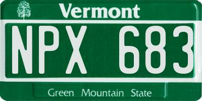 VT license plate NPX683