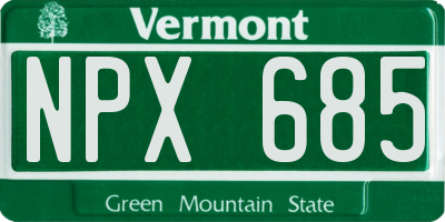 VT license plate NPX685