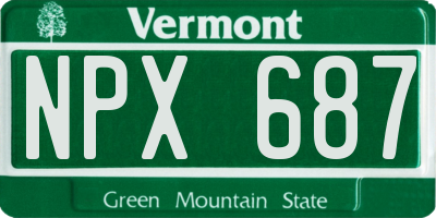 VT license plate NPX687