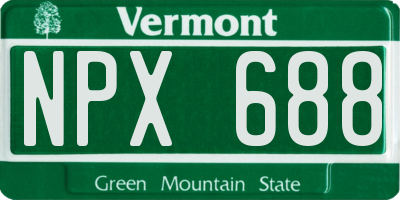 VT license plate NPX688