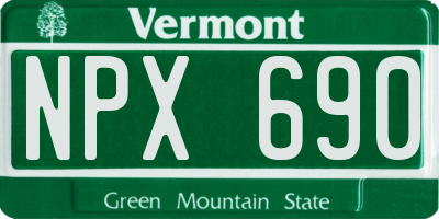 VT license plate NPX690
