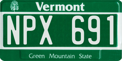 VT license plate NPX691