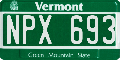VT license plate NPX693