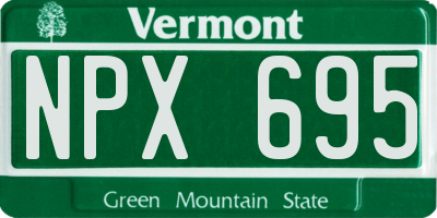 VT license plate NPX695