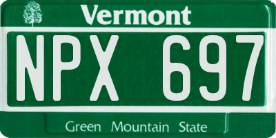 VT license plate NPX697