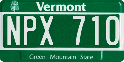VT license plate NPX710