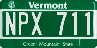 VT license plate NPX711