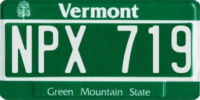 VT license plate NPX719