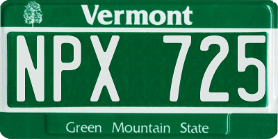 VT license plate NPX725
