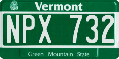 VT license plate NPX732