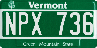 VT license plate NPX736