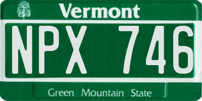 VT license plate NPX746
