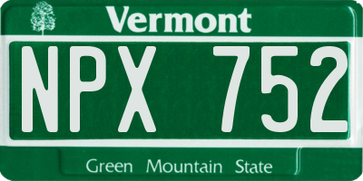 VT license plate NPX752