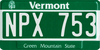 VT license plate NPX753