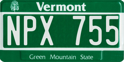 VT license plate NPX755