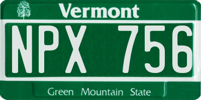 VT license plate NPX756