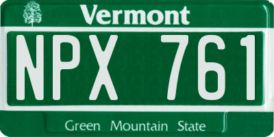 VT license plate NPX761