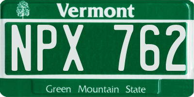 VT license plate NPX762