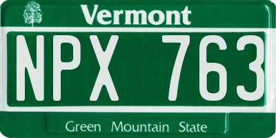 VT license plate NPX763