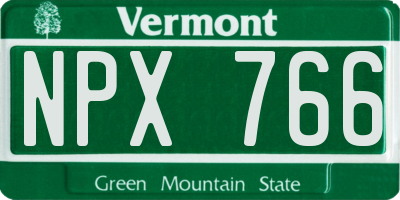 VT license plate NPX766