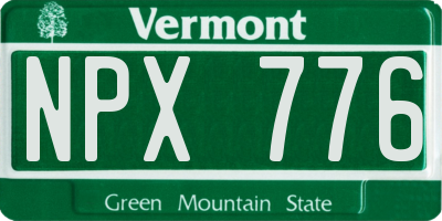VT license plate NPX776