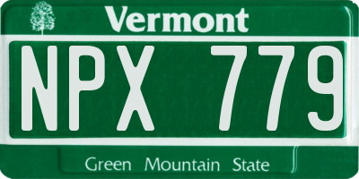 VT license plate NPX779