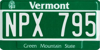 VT license plate NPX795