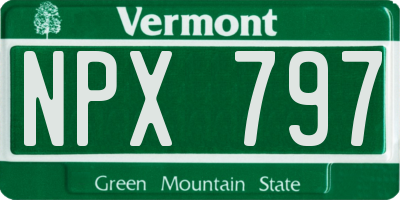 VT license plate NPX797