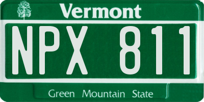 VT license plate NPX811