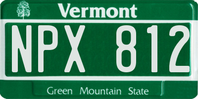 VT license plate NPX812
