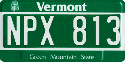 VT license plate NPX813