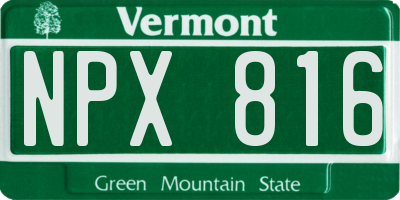 VT license plate NPX816