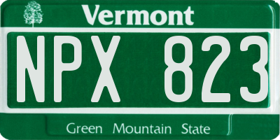 VT license plate NPX823