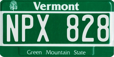 VT license plate NPX828