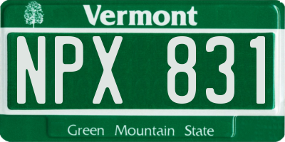 VT license plate NPX831