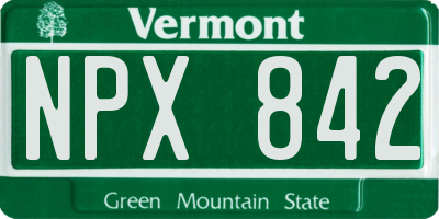 VT license plate NPX842