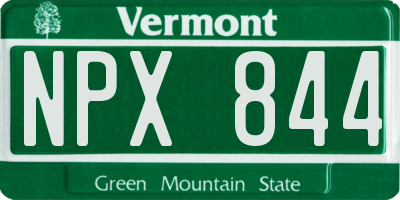 VT license plate NPX844