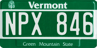 VT license plate NPX846