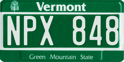 VT license plate NPX848