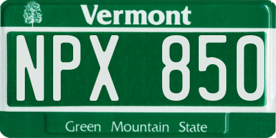 VT license plate NPX850