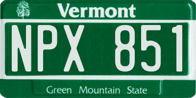 VT license plate NPX851