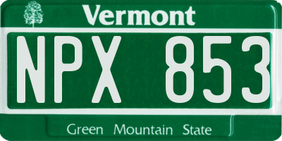 VT license plate NPX853