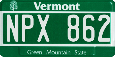 VT license plate NPX862