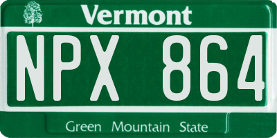 VT license plate NPX864