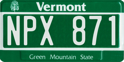 VT license plate NPX871