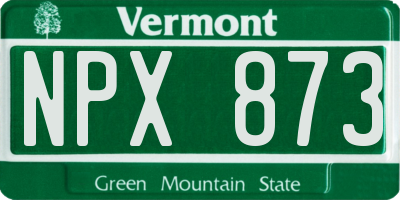 VT license plate NPX873