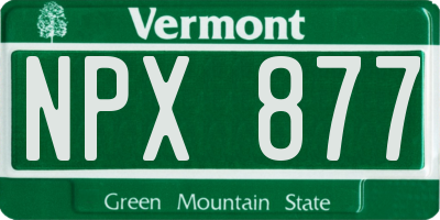 VT license plate NPX877