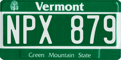 VT license plate NPX879