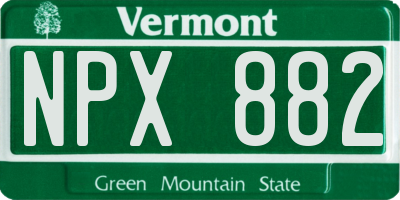 VT license plate NPX882