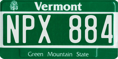 VT license plate NPX884